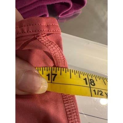 Athleta Womens Small Coral Pink Burnout Stripe Sleeveless Activewear Tank Top - Thumbnail 4