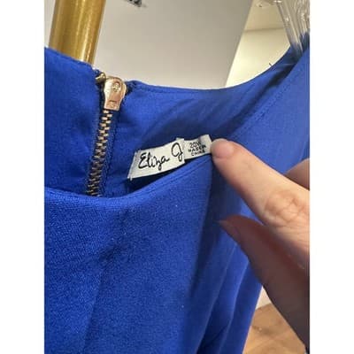 Eliza J Royal Blue Cap Sleeve Fit Flare Dress Size 20W - Thumbnail 2