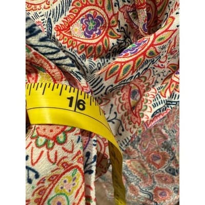 FRNCH Paris Paisley Print Band Collar Viscose Blouse XS Made in Italy FI22-02 - Thumbnail 5