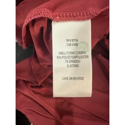 BCBGMAXAZRIA Burgundy Ruched Halterneck Mini Dress Spaghetti Straps Belted Sz S - Thumbnail 4