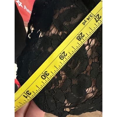 TOBI Black Lace Mini Dress Flutter Sleeve V Neck Lined Size M - Thumbnail 5
