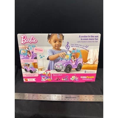 Fisher-Price Little People Barbie Beach Cruiser Purple Toy Car HJN55 New NIB - Thumbnail 2