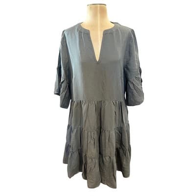 Refinity Dress Nathalie Deep Sage Green Tiered Mini Babydoll XS 00218287