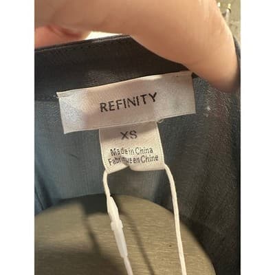 Refinity Dress Nathalie Deep Sage Green Tiered Mini Babydoll XS 00218287 - Thumbnail 2