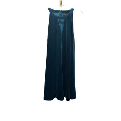 Cynthia Rowley Teal Velvet Halter Neck Maxi Dress Women's Size M