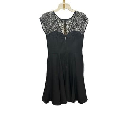 Maggy London Black Lace Cap Sleeve Fit Flare Dress Size 8 - Thumbnail 2