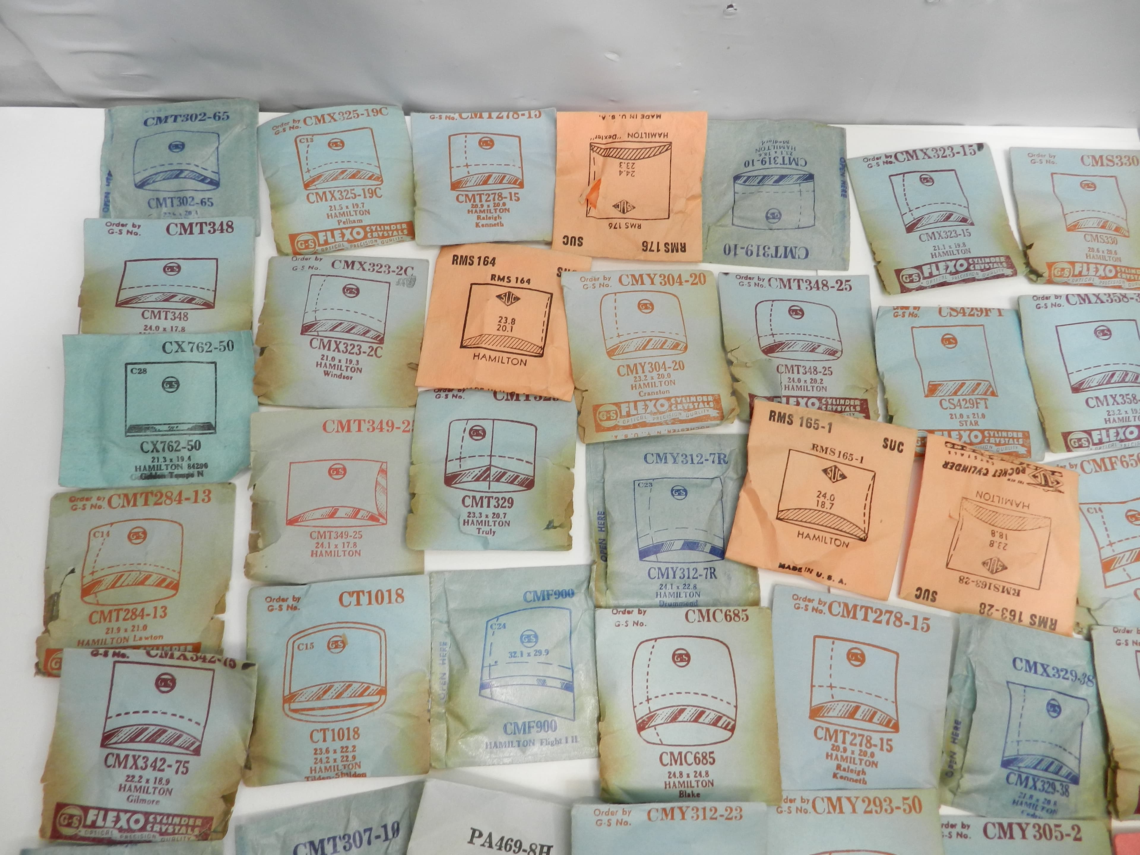 90 Vintage New Old Stock Watchmakers Mens Hamilton Crystal Watch Face Lot (O40J) - Thumbnail 4