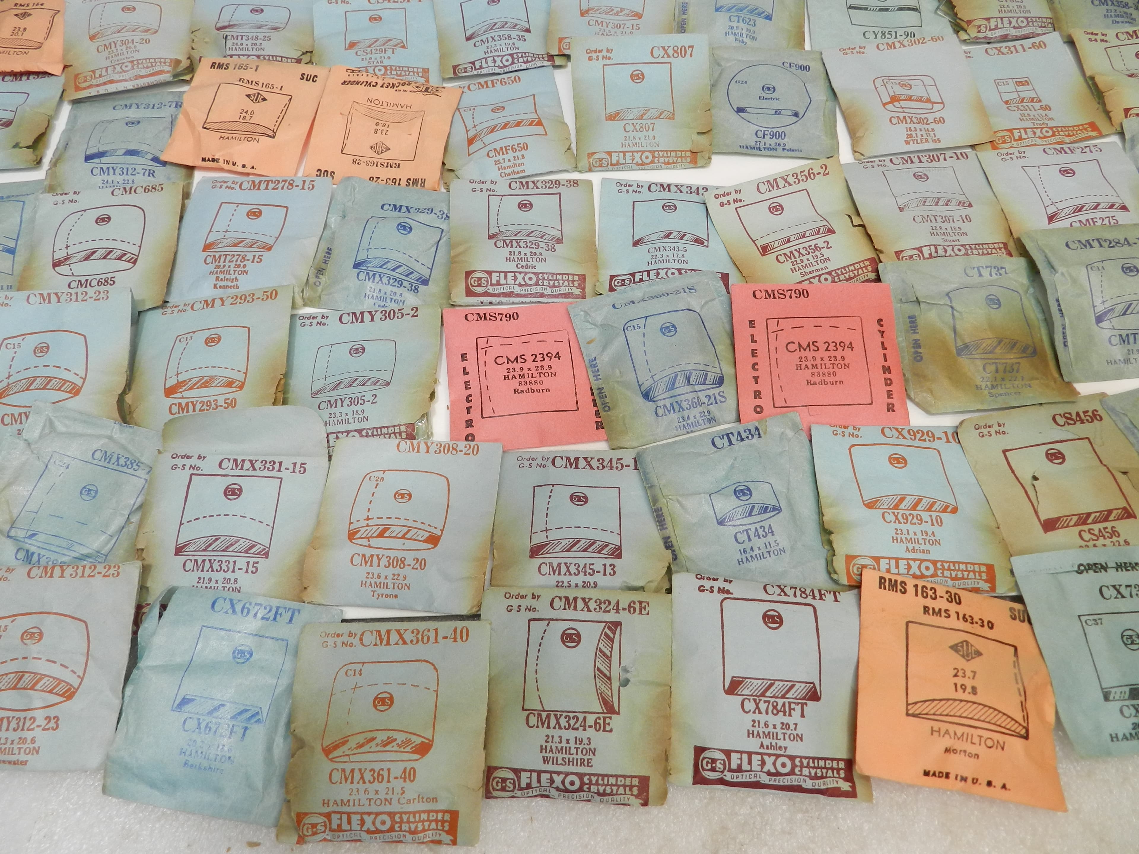 90 Vintage New Old Stock Watchmakers Mens Hamilton Crystal Watch Face Lot (O40J) - Thumbnail 7