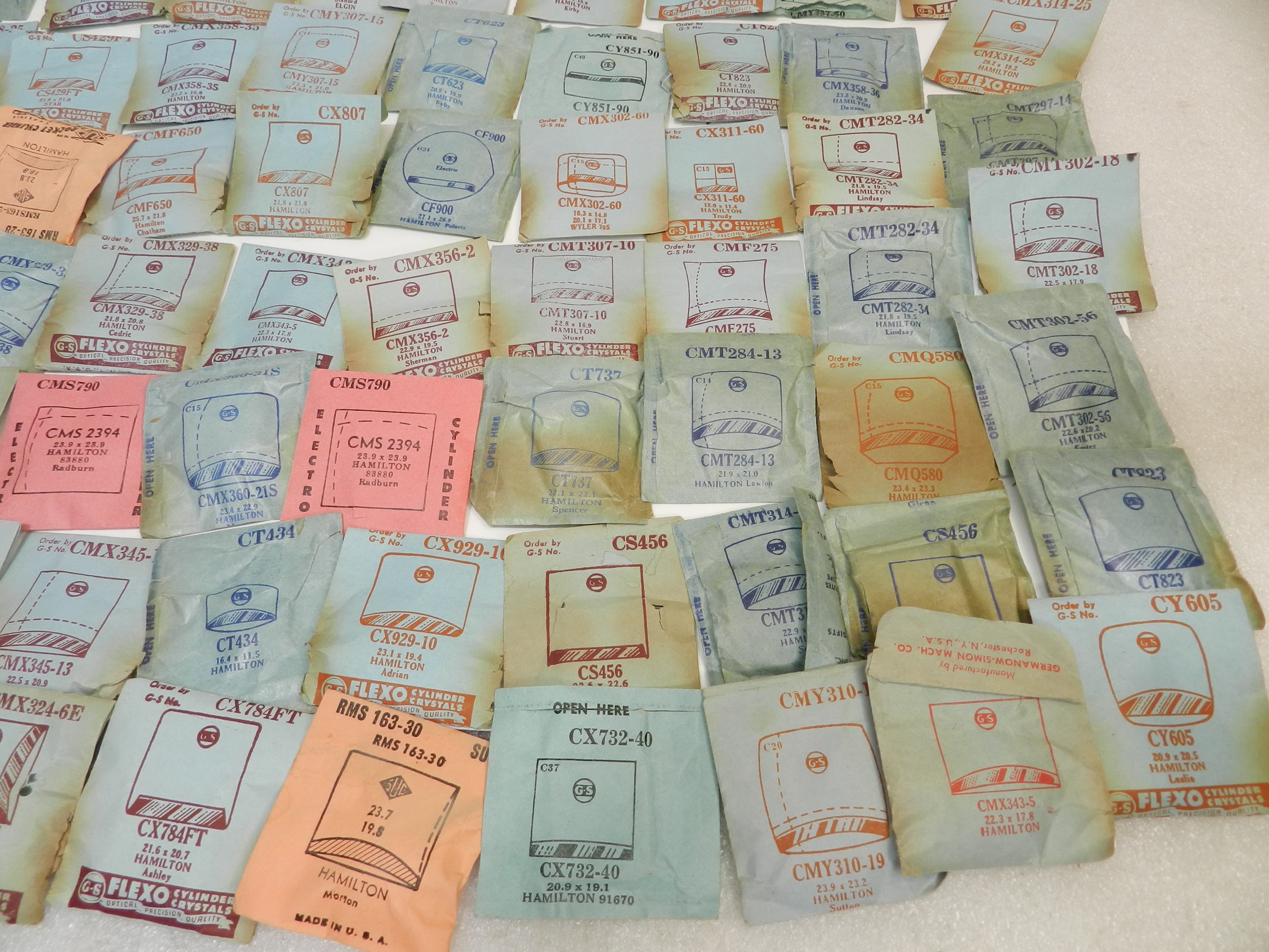 90 Vintage New Old Stock Watchmakers Mens Hamilton Crystal Watch Face Lot (O40J) - Thumbnail 8