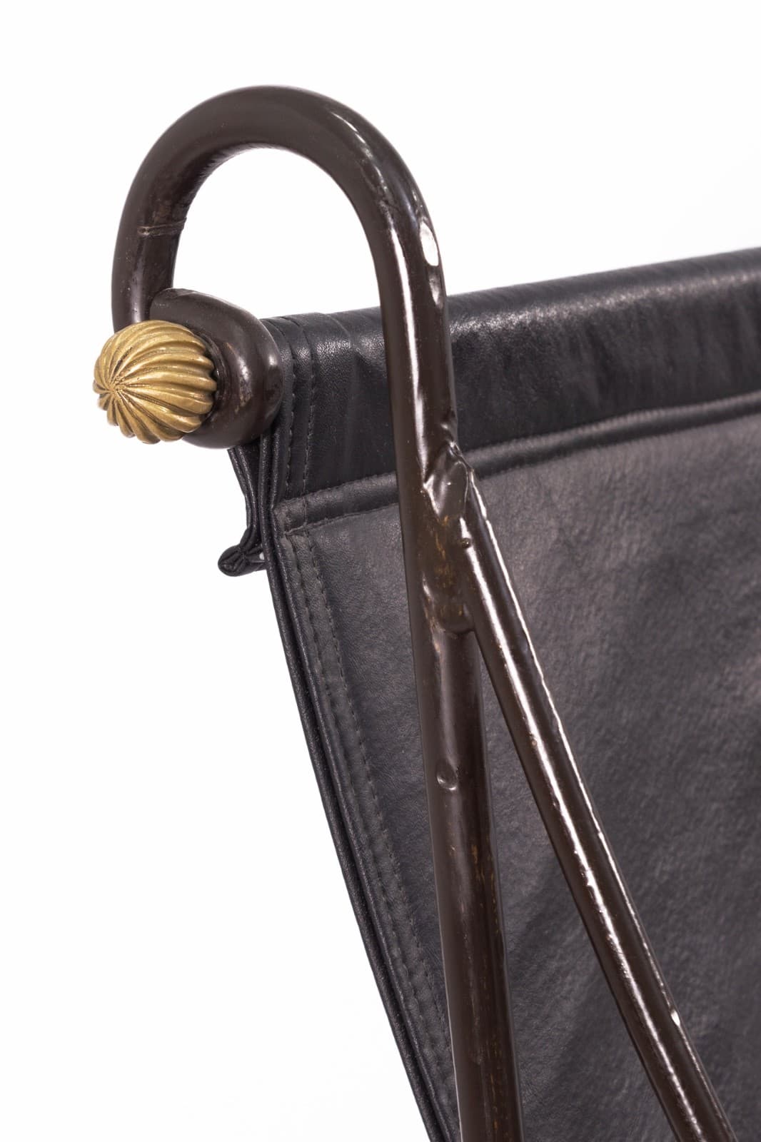 David Hicks Campache Style Wrought Iron And Leather Sling Back Chair - Thumbnail 8