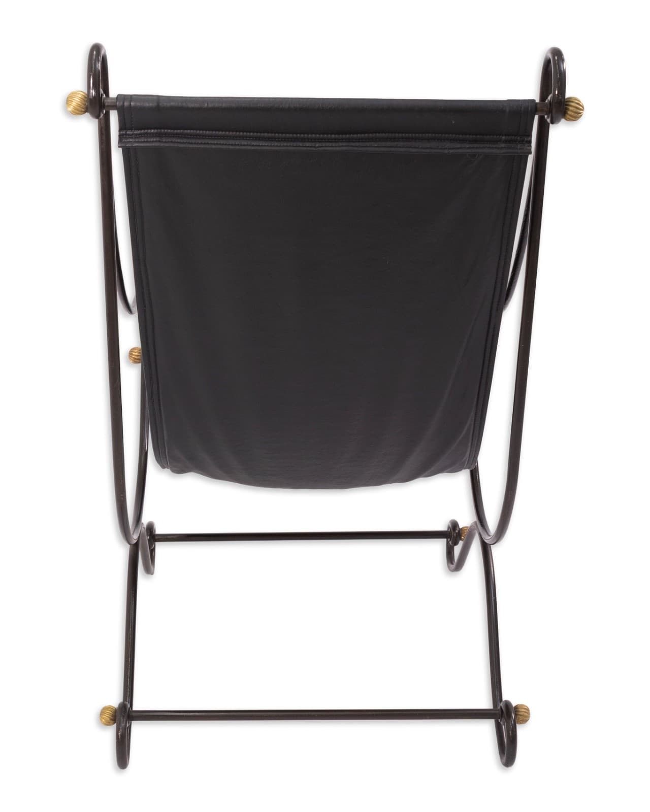 David Hicks Campache Style Wrought Iron And Leather Sling Back Chair - Thumbnail 4
