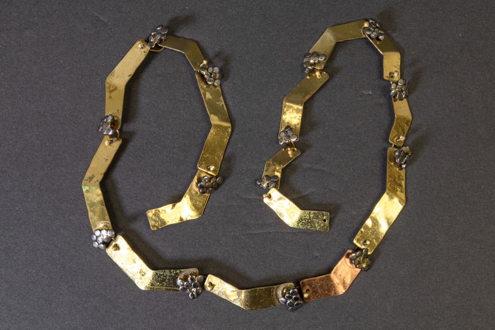 Richard Bitterman Modernism Metal with Silver Dot Design Necklace Fine Jewelry - Thumbnail 7