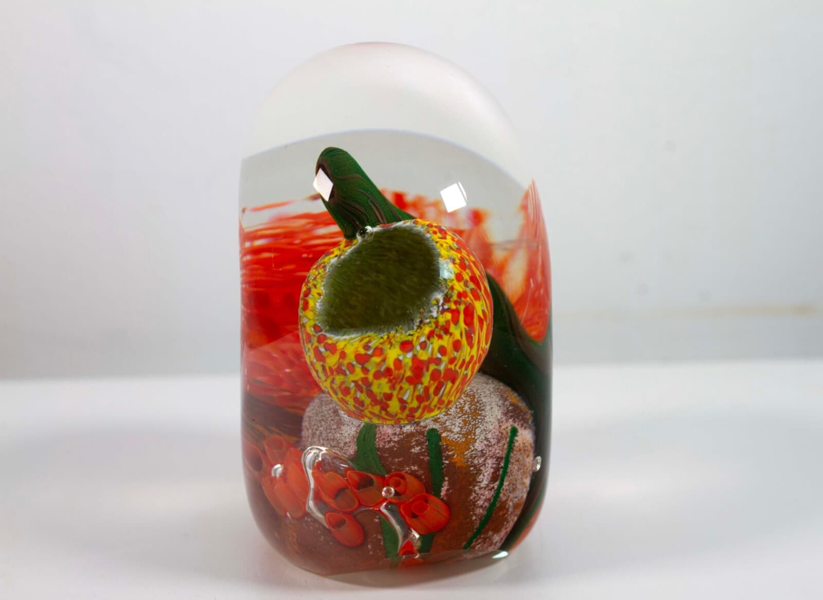 Collette Fortin Signed Contemporary Orange Underwater Coral Design Studio Art - Thumbnail 5