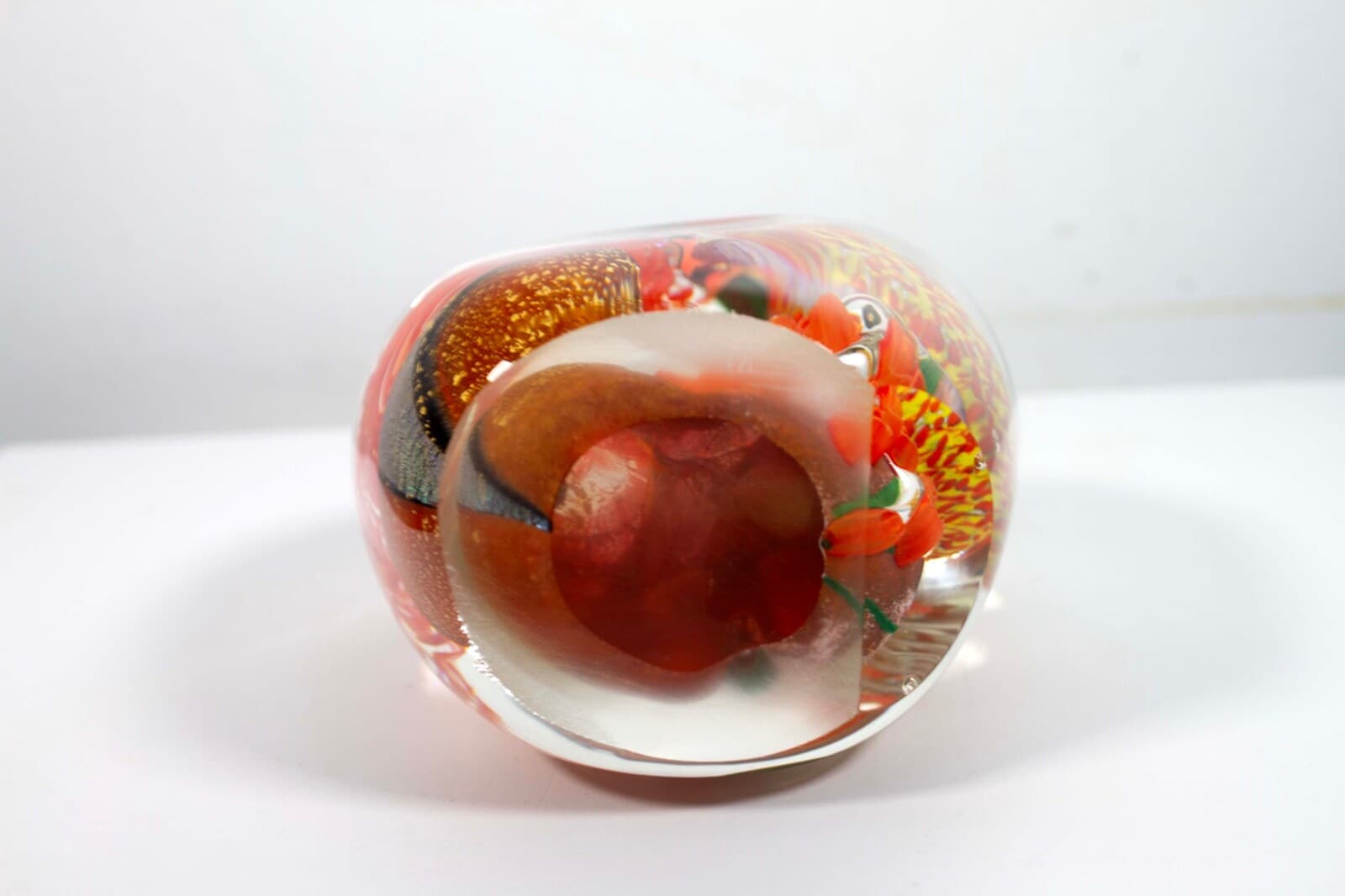 Collette Fortin Signed Contemporary Orange Underwater Coral Design Studio Art - Thumbnail 9