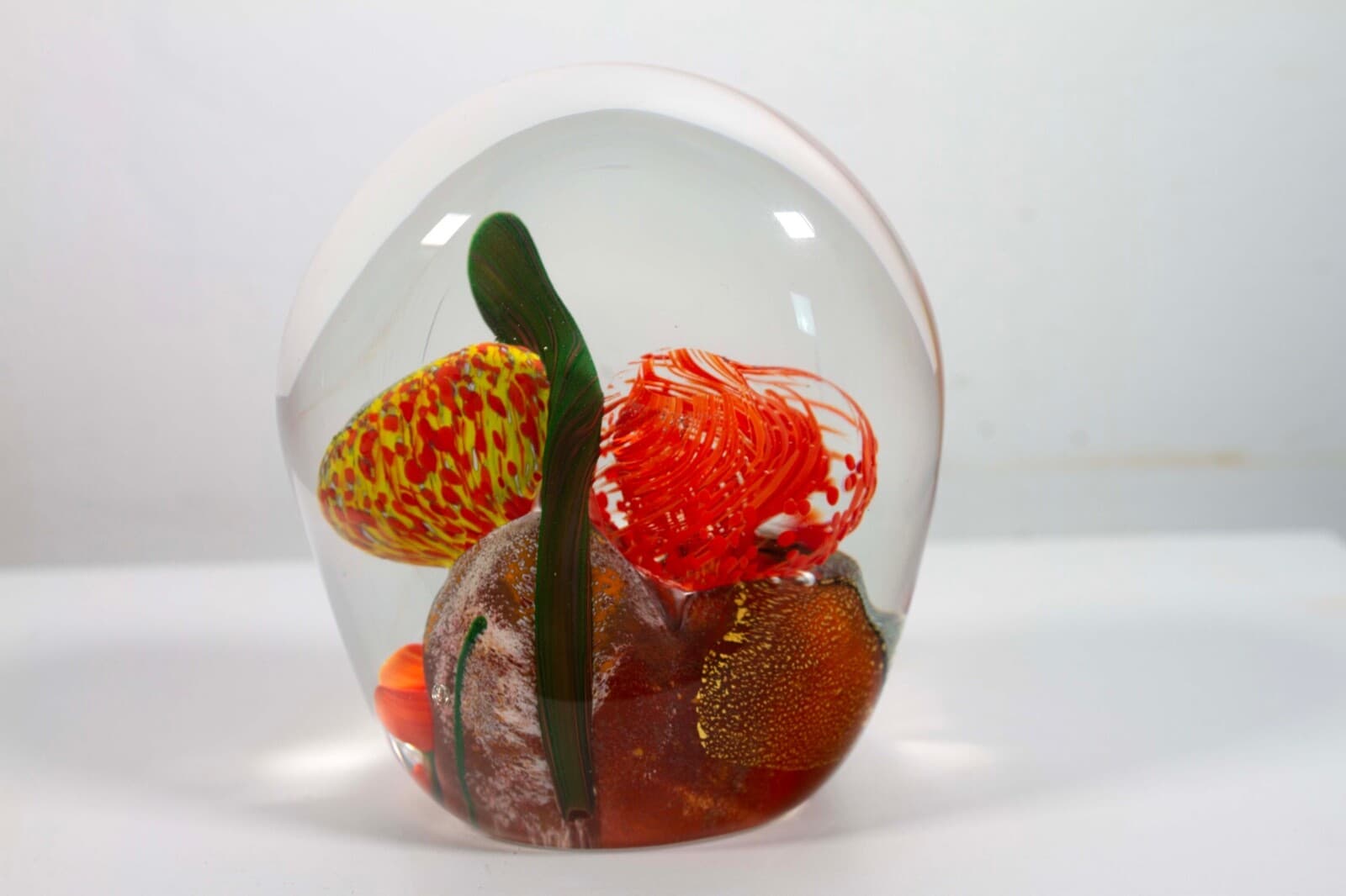 Collette Fortin Signed Contemporary Orange Underwater Coral Design Studio Art - Thumbnail 4