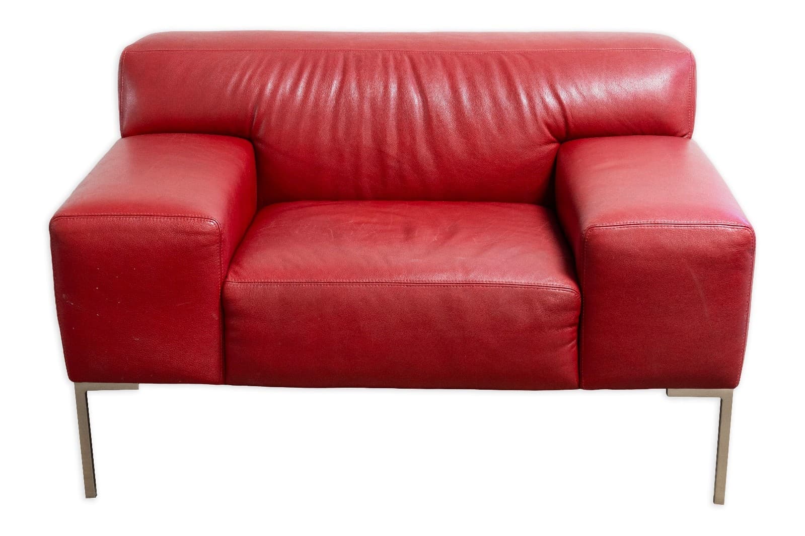 Contemporary Post Modern American Leather Red Tuscany Chair - Thumbnail 2