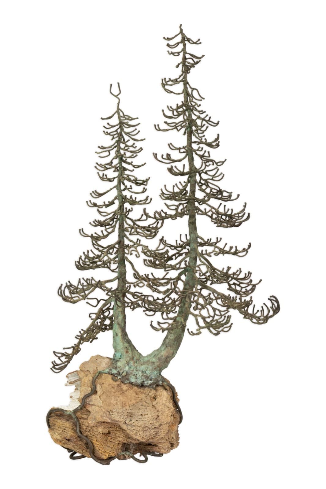Belva Ball Brutalist Tree Sculpture Bronze Geode Mid-Century Modern 20th Century