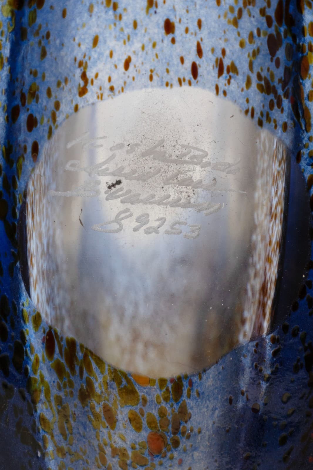 Bertil Vallien for Kosta Boda Blue Satellite Art Glass Bottle Signed 89253 - Thumbnail 4