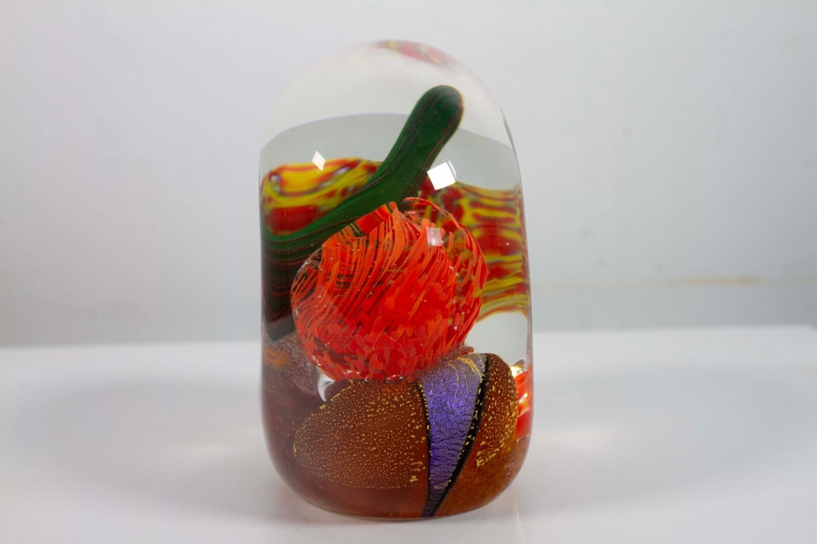 Collette Fortin Signed Contemporary Orange Underwater Coral Design Studio Art - Thumbnail 3