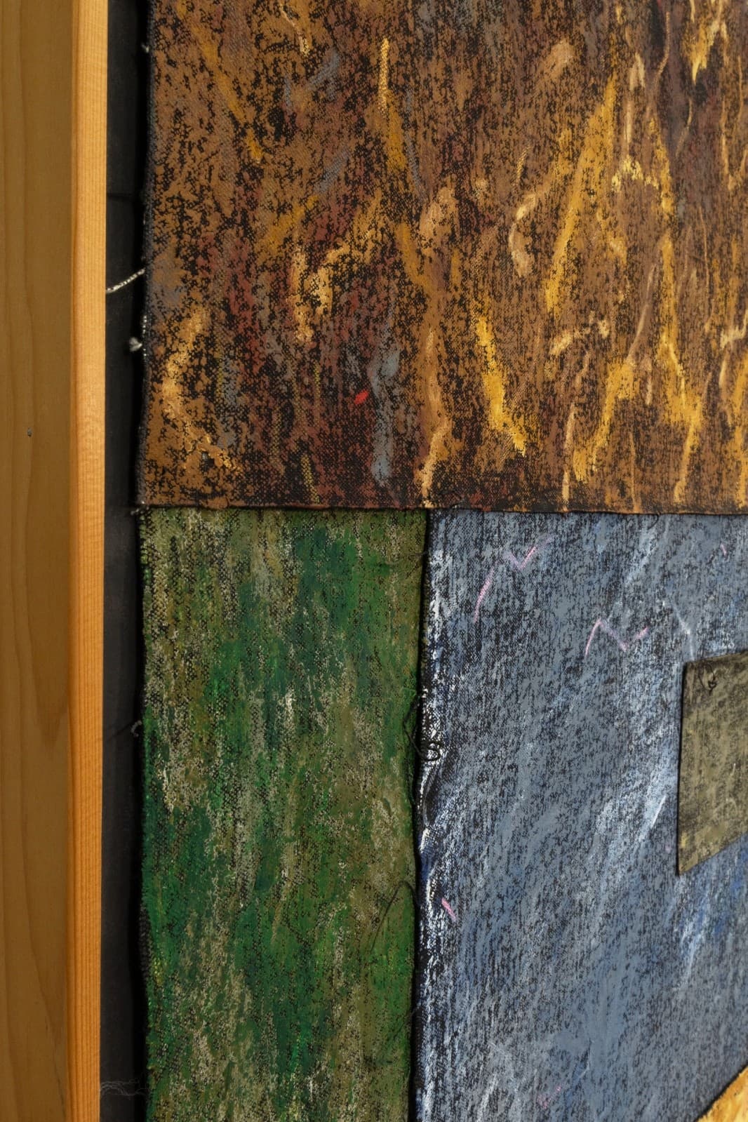 Nanette Carter Segments Of Time 1992 Oil Stick On Canvas Abstract Collage Framed - Thumbnail 6