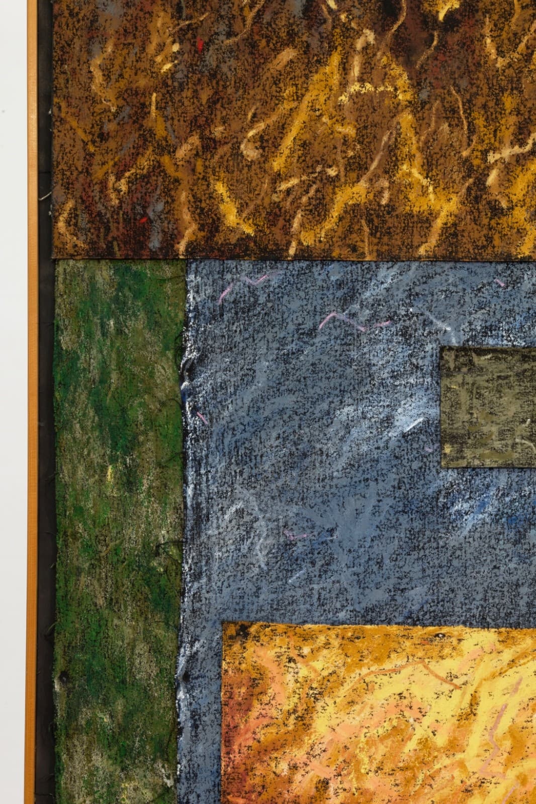 Nanette Carter Segments Of Time 1992 Oil Stick On Canvas Abstract Collage Framed - Thumbnail 2
