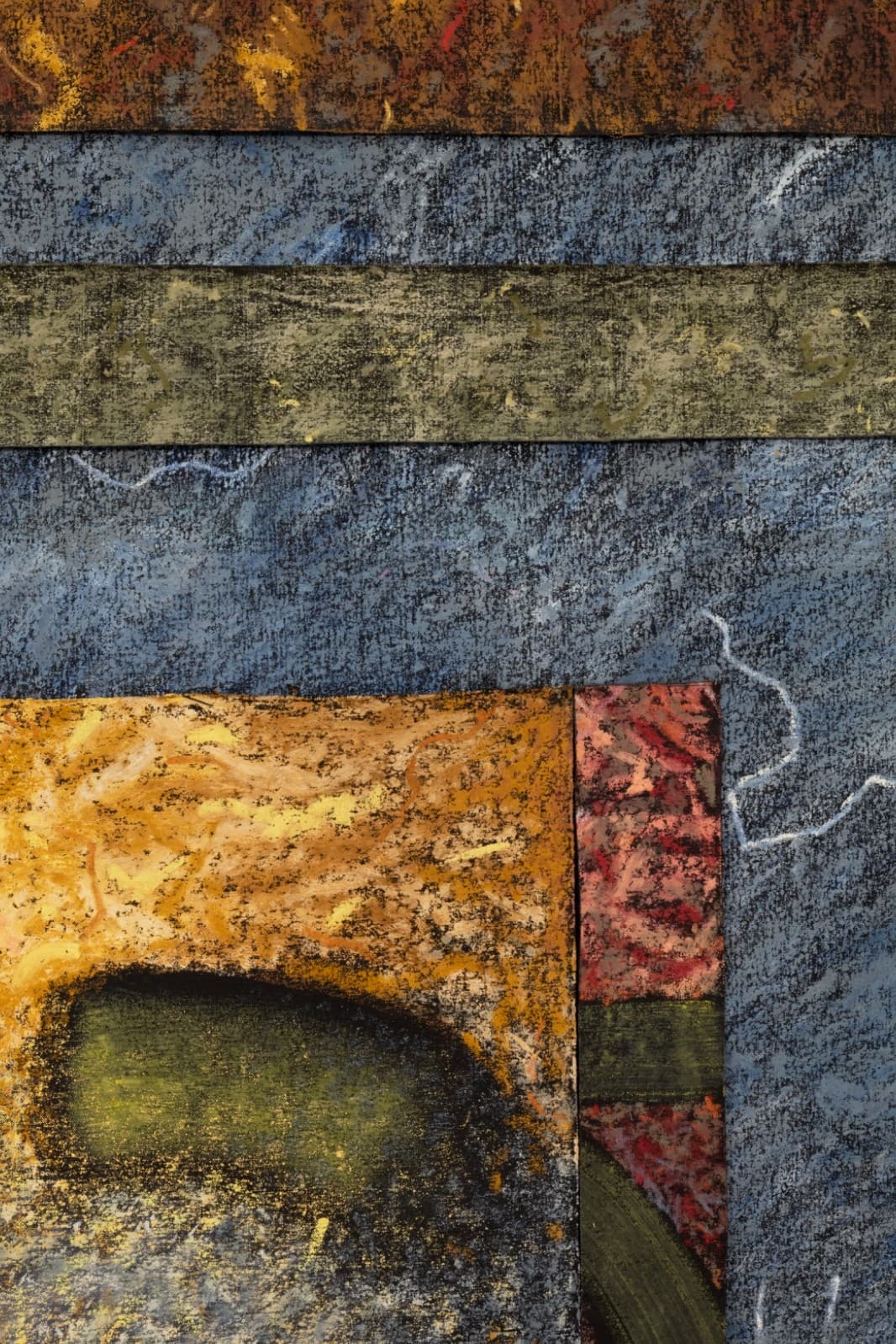 Nanette Carter Segments Of Time 1992 Oil Stick On Canvas Abstract Collage Framed - Thumbnail 3