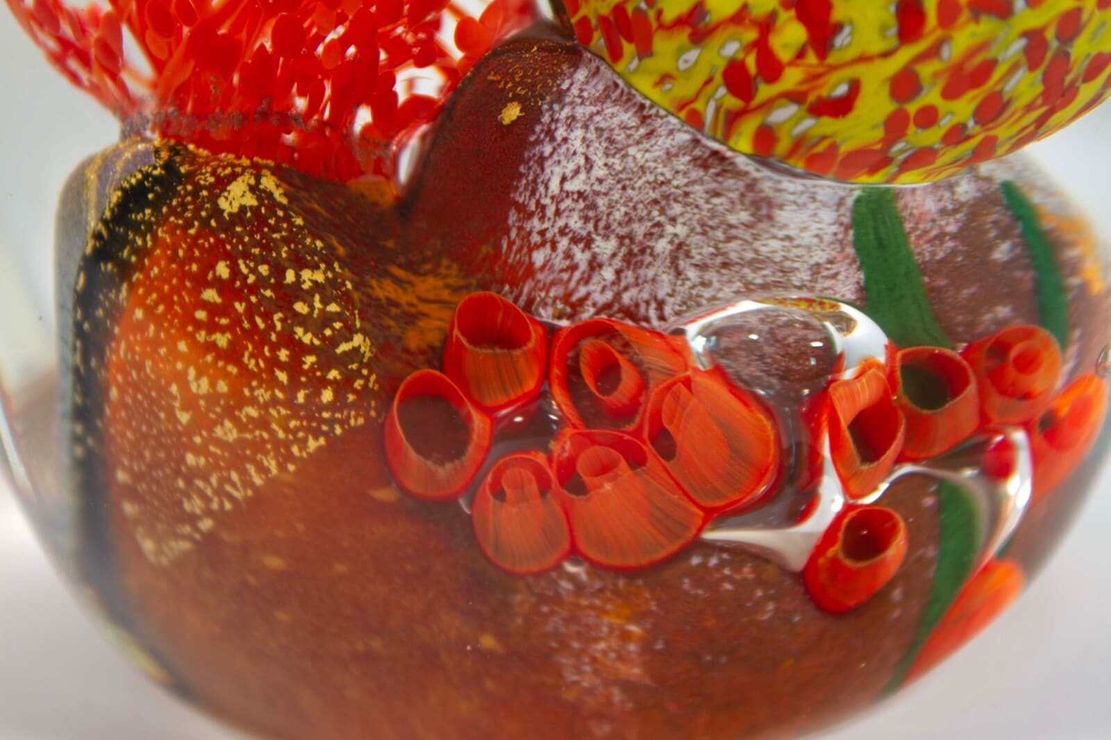Collette Fortin Signed Contemporary Orange Underwater Coral Design Studio Art - Thumbnail 6