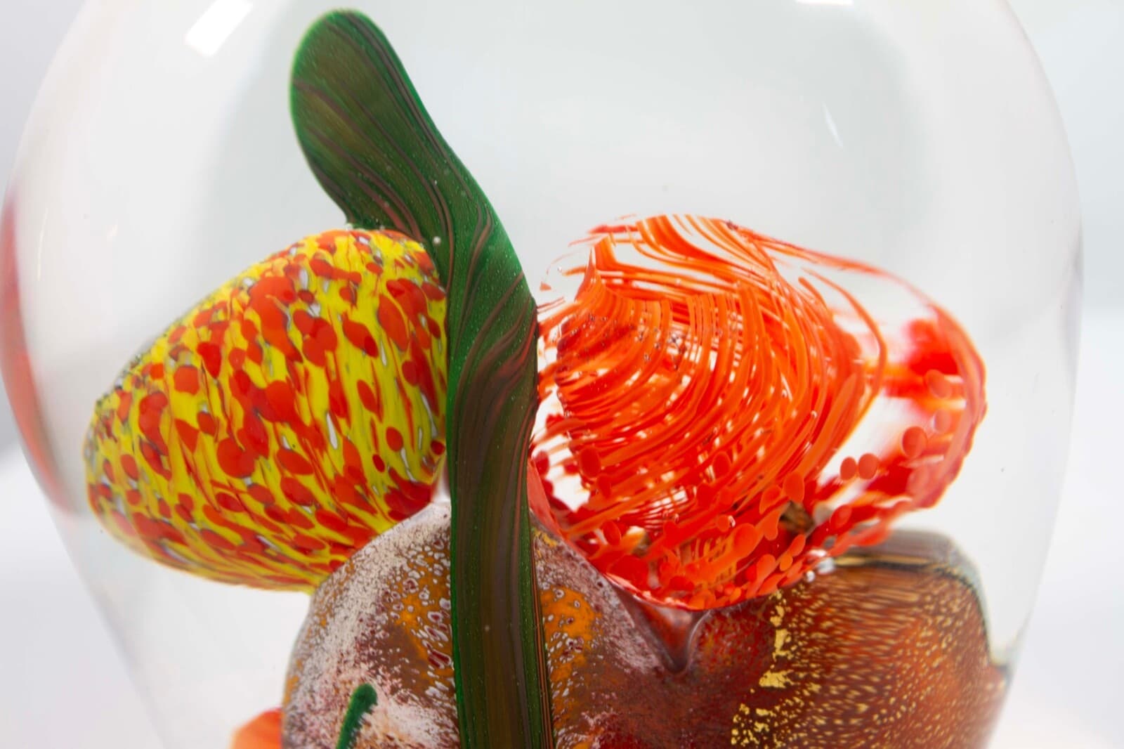 Collette Fortin Signed Contemporary Orange Underwater Coral Design Studio Art - Thumbnail 8