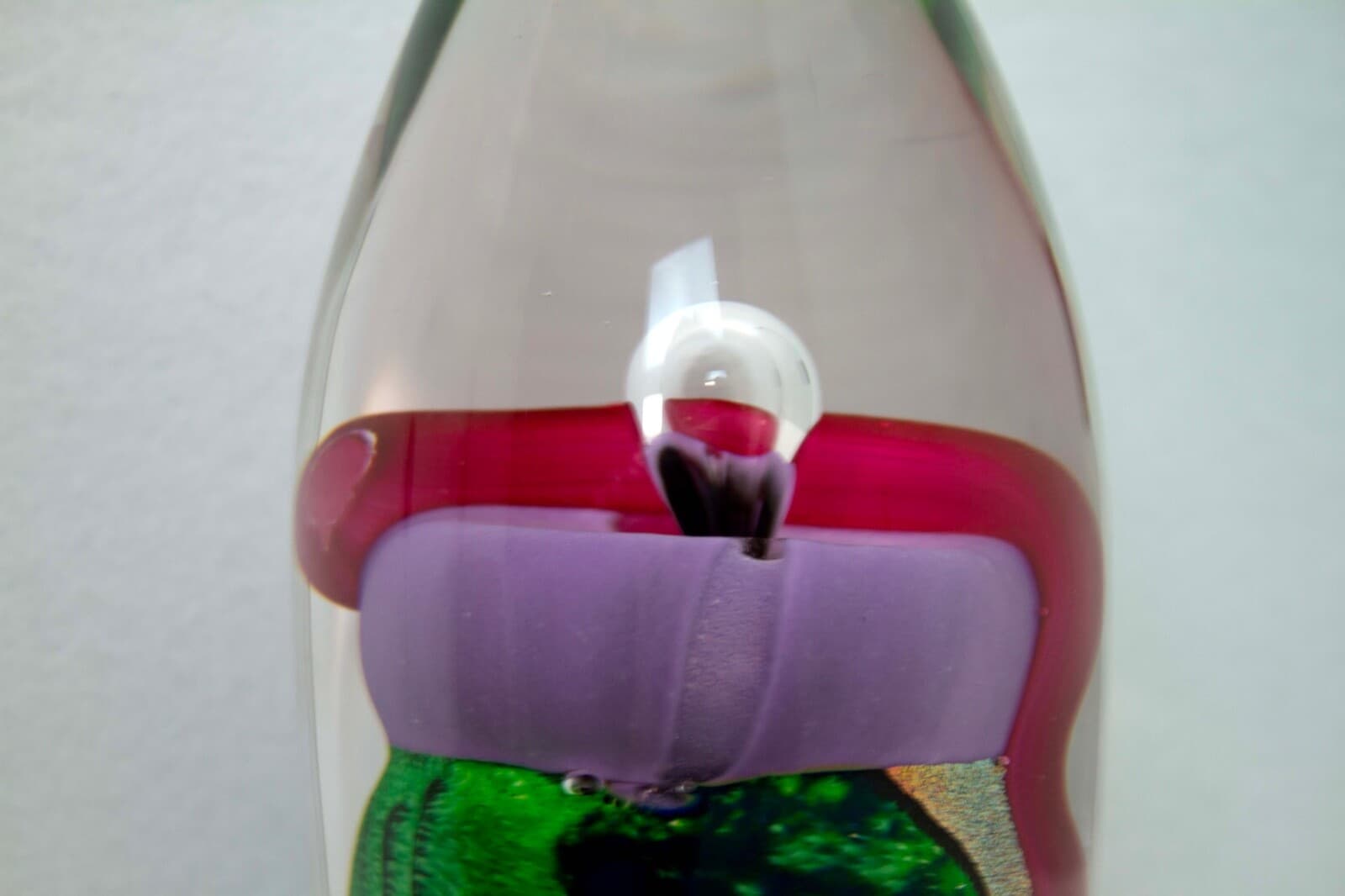 Berry Davis Signed Contemporary Pink Purple Green Swirl Design Studio Art Glass - Thumbnail 5