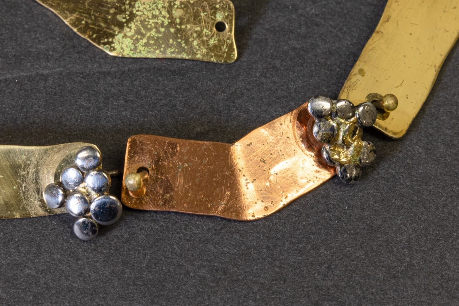 Richard Bitterman Modernism Metal with Silver Dot Design Necklace Fine Jewelry - Thumbnail 3