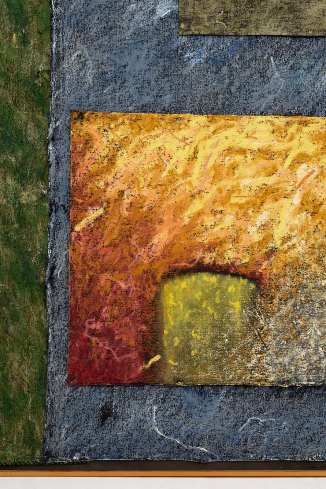 Nanette Carter Segments Of Time 1992 Oil Stick On Canvas Abstract Collage Framed - Thumbnail 4