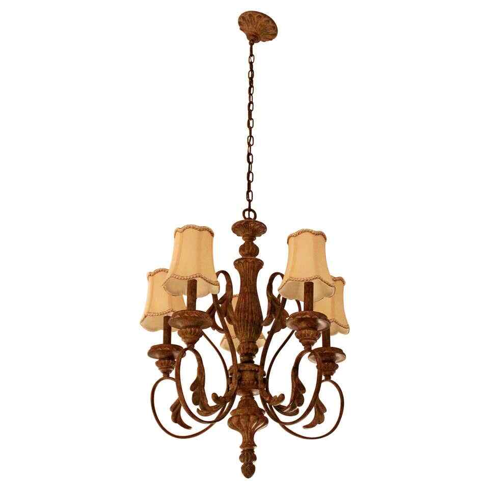 Schonbek Vintage Contemporary 5 Arm Light Fixture Chandelier