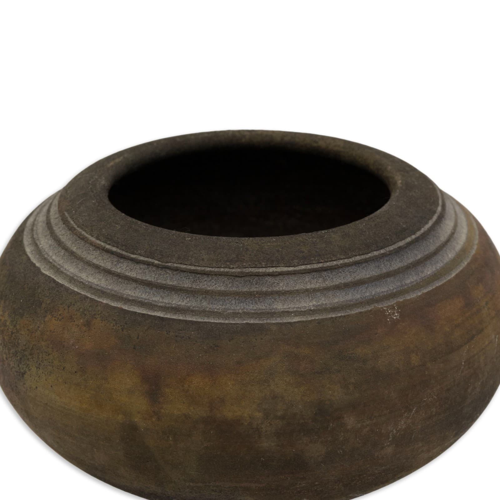 An example of 20th-century studio pottery, this vintage hand-thrown Raku vessel - Thumbnail 2