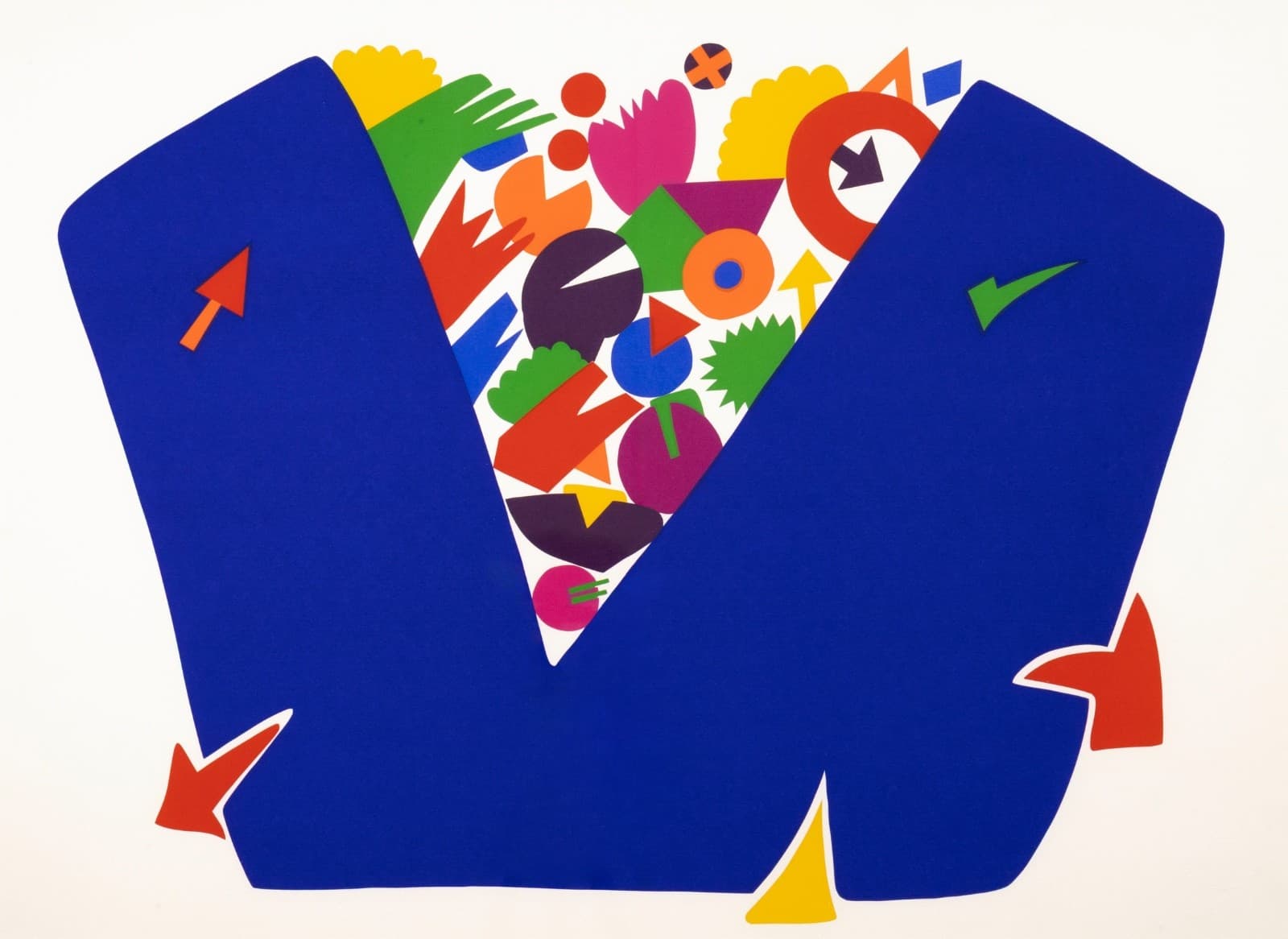Daniel Gelakoska Blue Vase Contemporary Serigraph with Embossed Artist Seal - Thumbnail 2