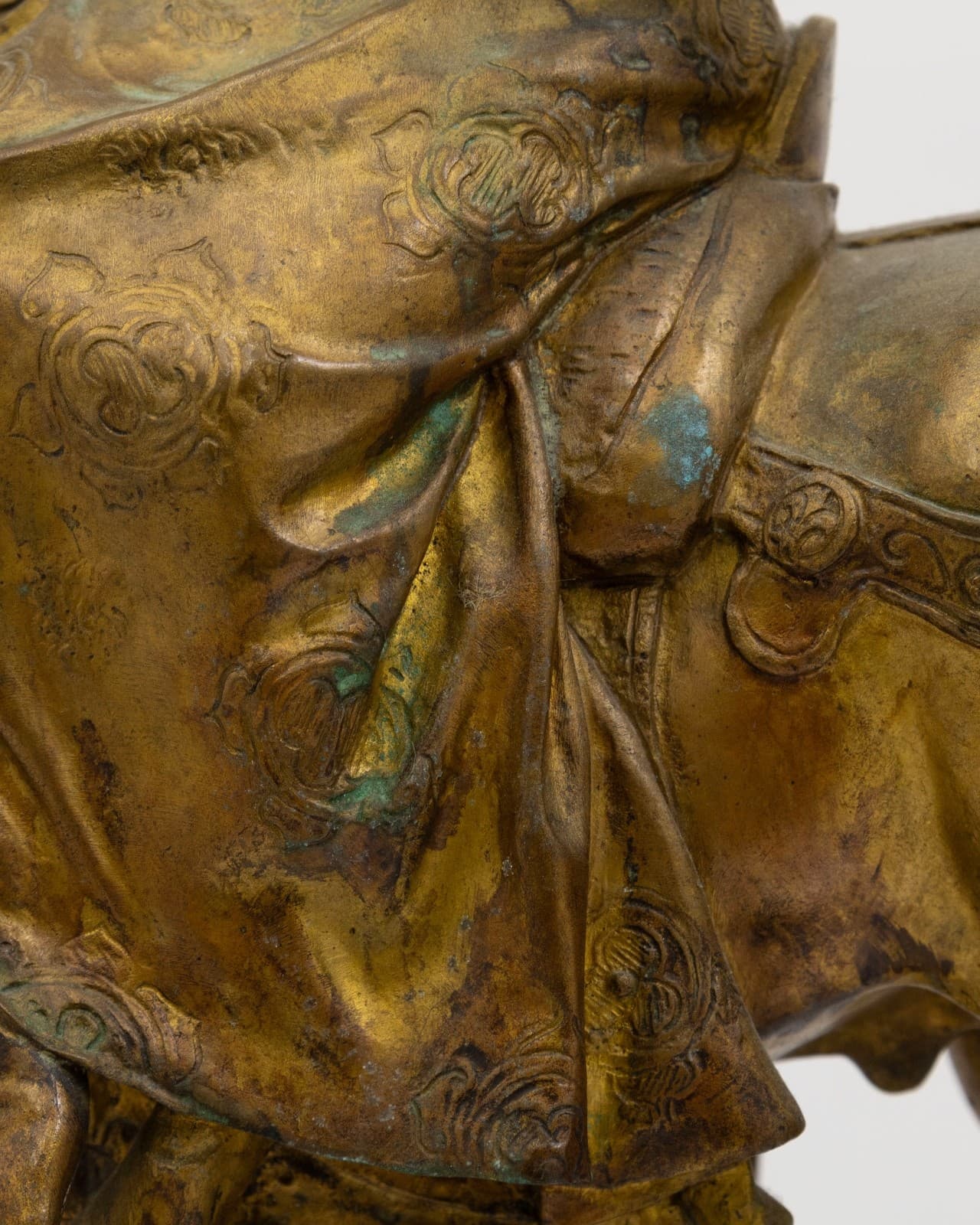 Emmanuel Frémiet Isabeau of Bavaria 1892 Signed Gilded Bronze Antique Sculpture - Thumbnail 8