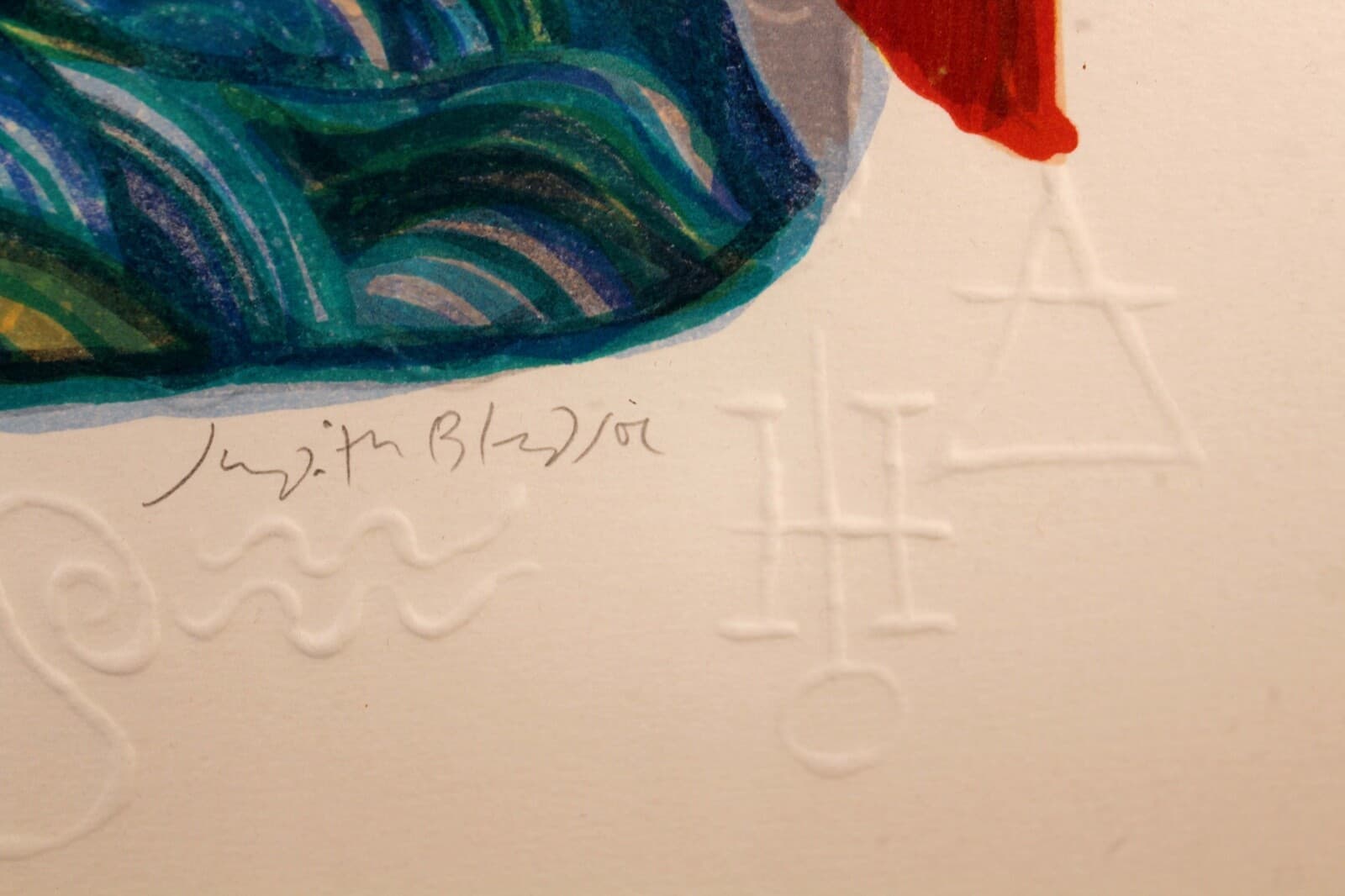 Judith Bledsoe Aquarius Zodiac Signed Contemporary Lithograph 24/250 Framed - Thumbnail 9