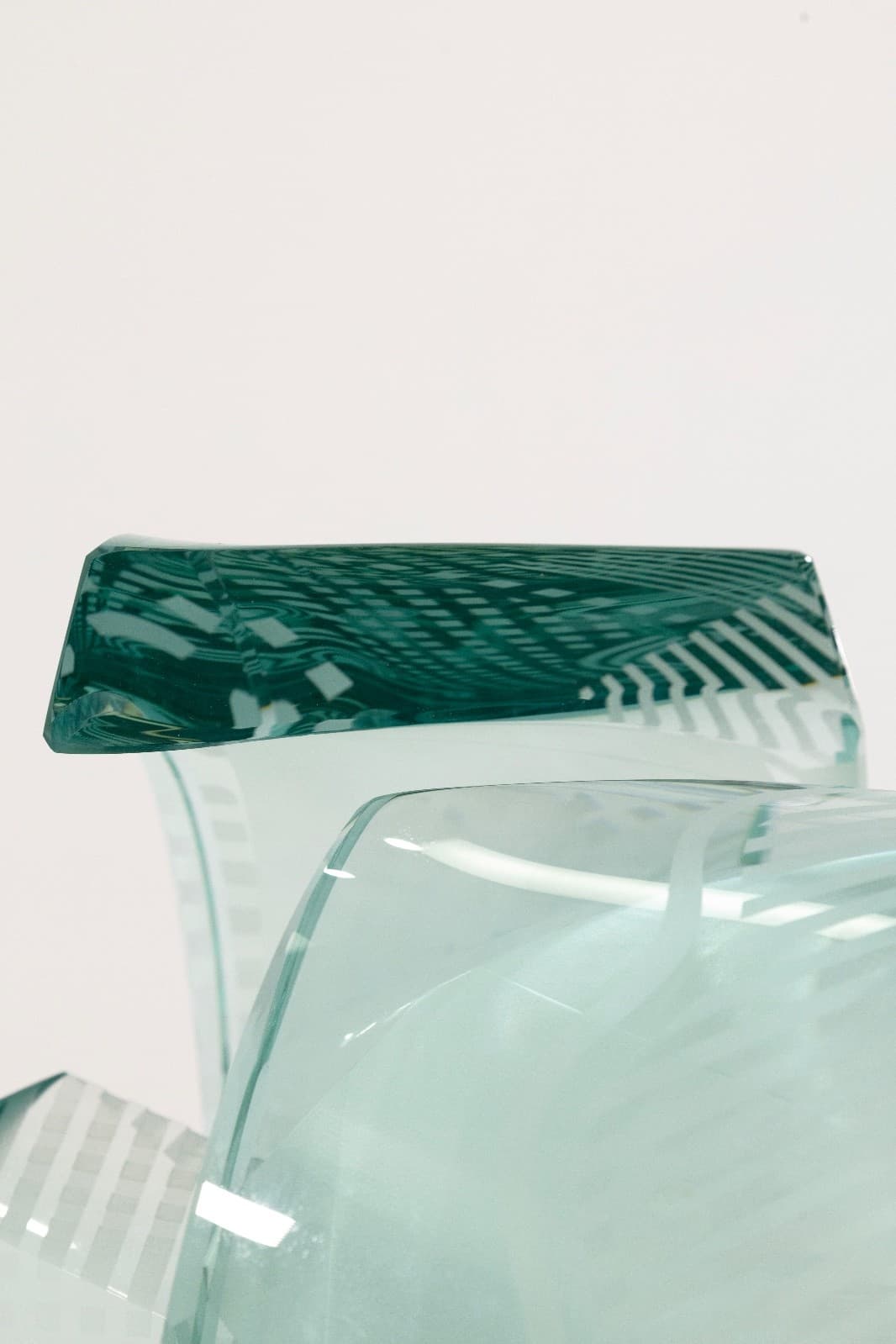 John Gilbert Luebtow Signed Abstract Postmodern Glass Sculpture on Metal Base - Thumbnail 8