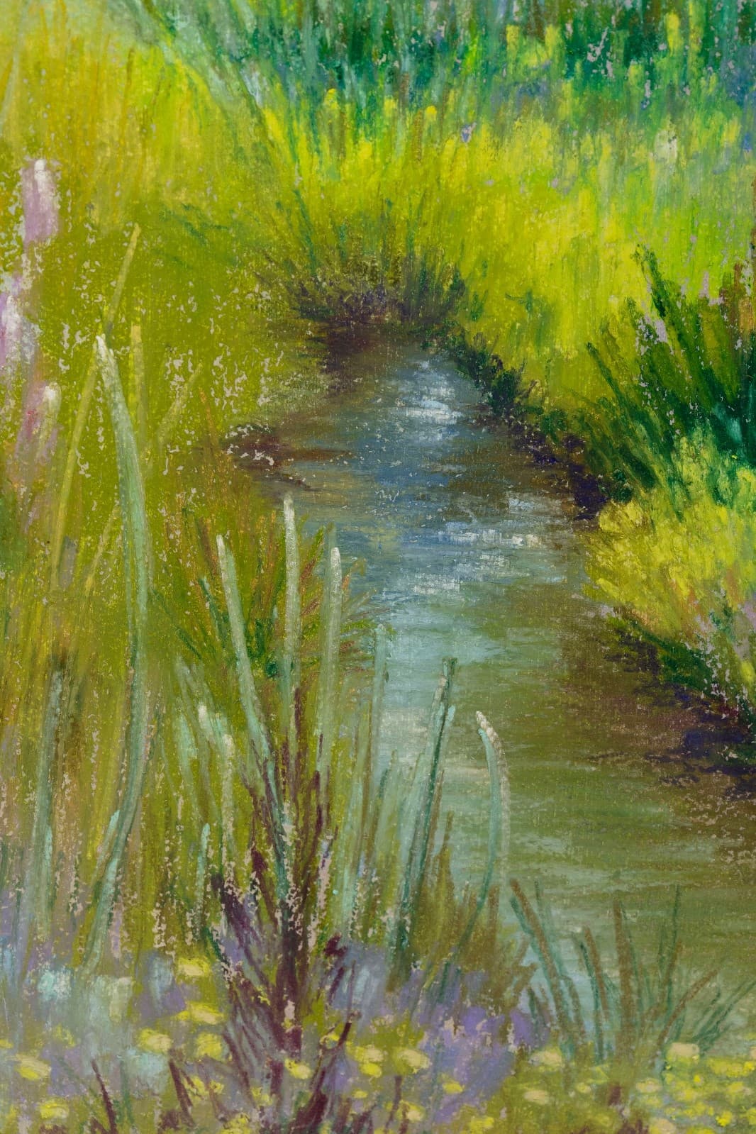 Andrea M. Tama Tranquility Signed Oil Pastel Contemporary Impressionism Framed - Thumbnail 4