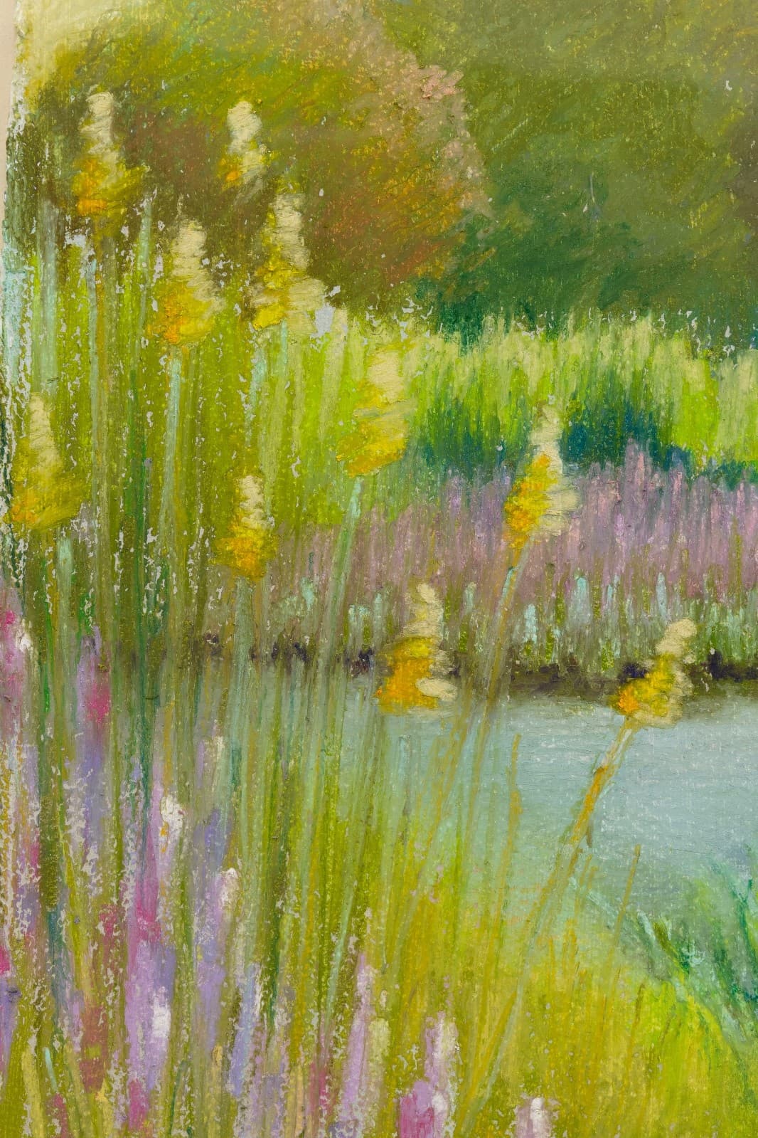 Andrea M. Tama Tranquility Signed Oil Pastel Contemporary Impressionism Framed - Thumbnail 3
