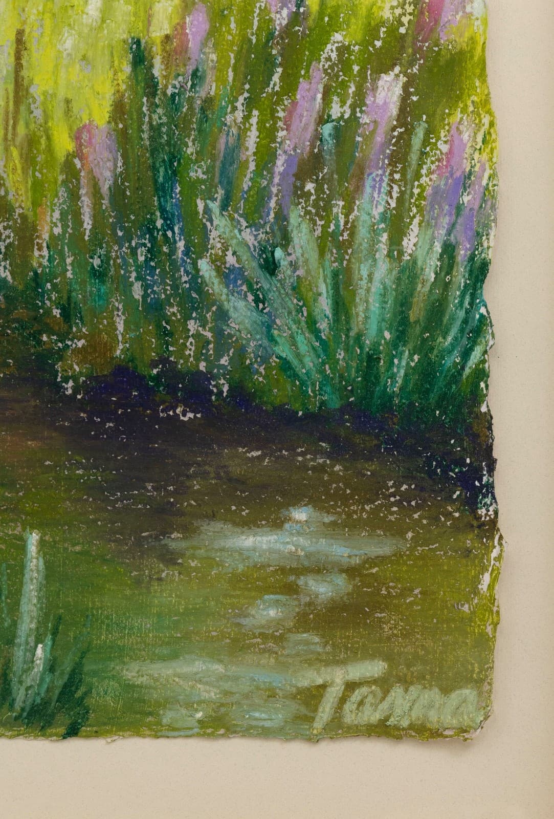 Andrea M. Tama Tranquility Signed Oil Pastel Contemporary Impressionism Framed - Thumbnail 5