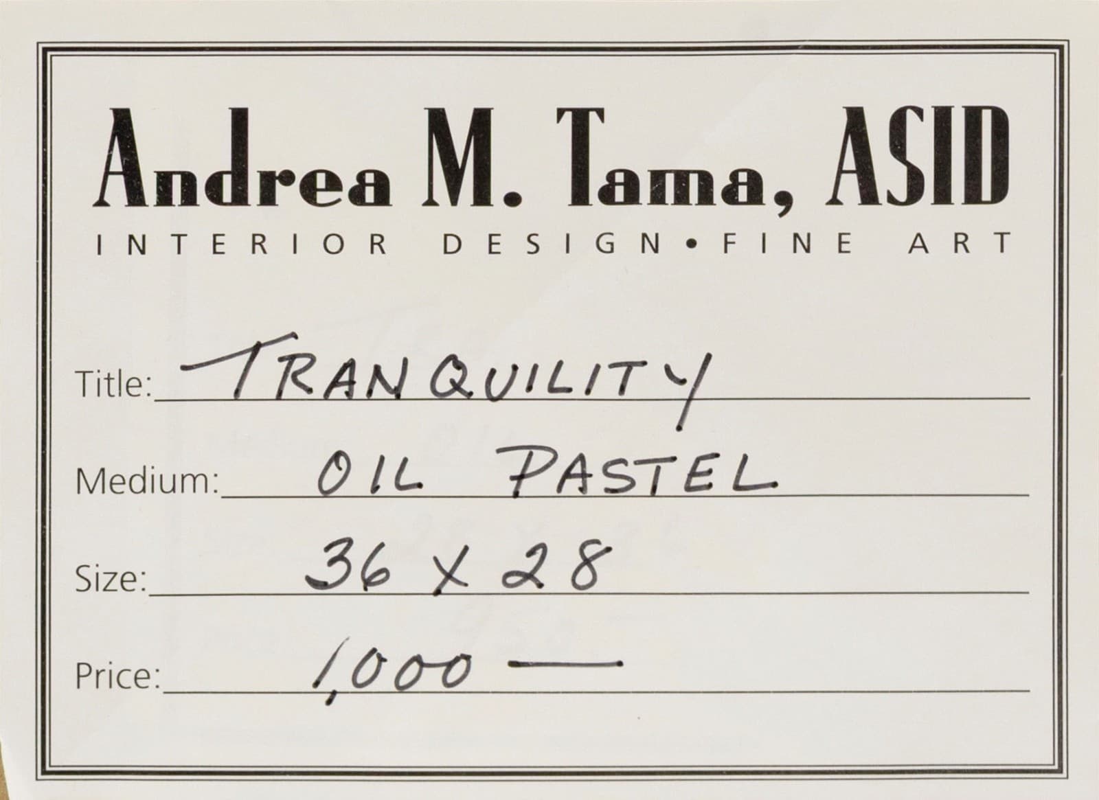 Andrea M. Tama Tranquility Signed Oil Pastel Contemporary Impressionism Framed - Thumbnail 8