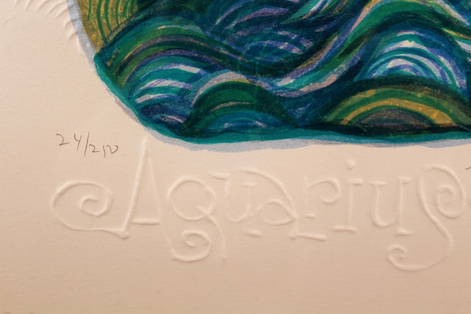 Judith Bledsoe Aquarius Zodiac Signed Contemporary Lithograph 24/250 Framed - Thumbnail 8
