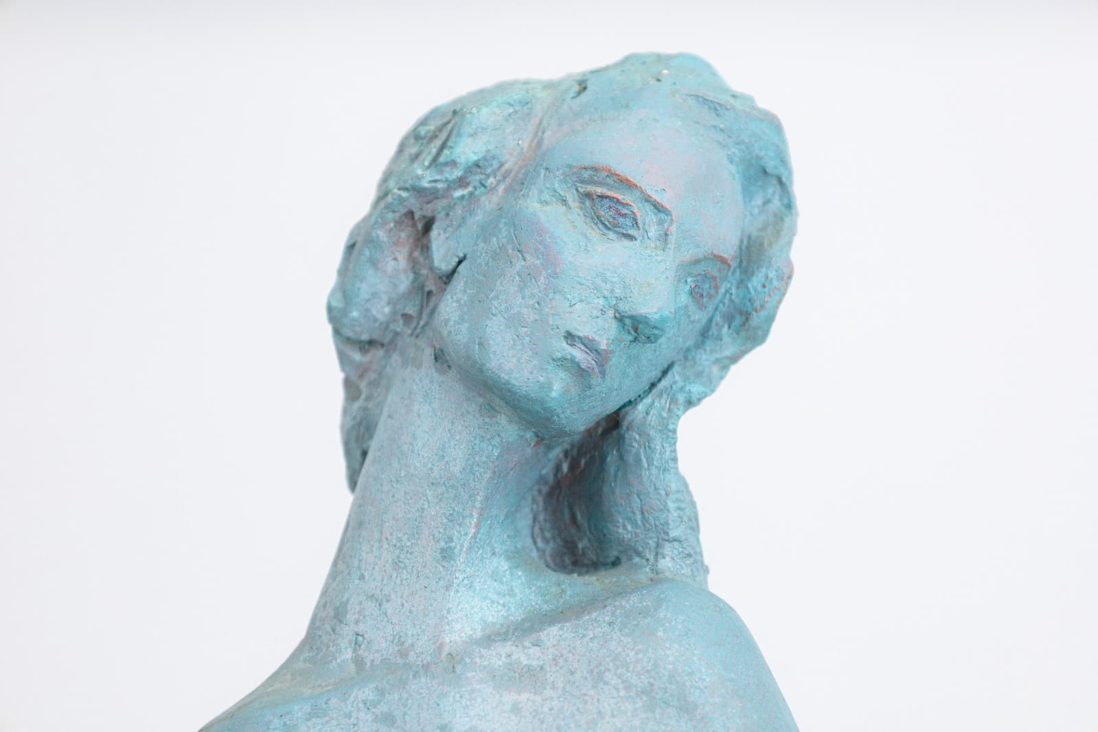 Joyce Gottlieb - Untitled (Standing Turquoise Nude), 1990 Resin Table Sculpture - Thumbnail 2