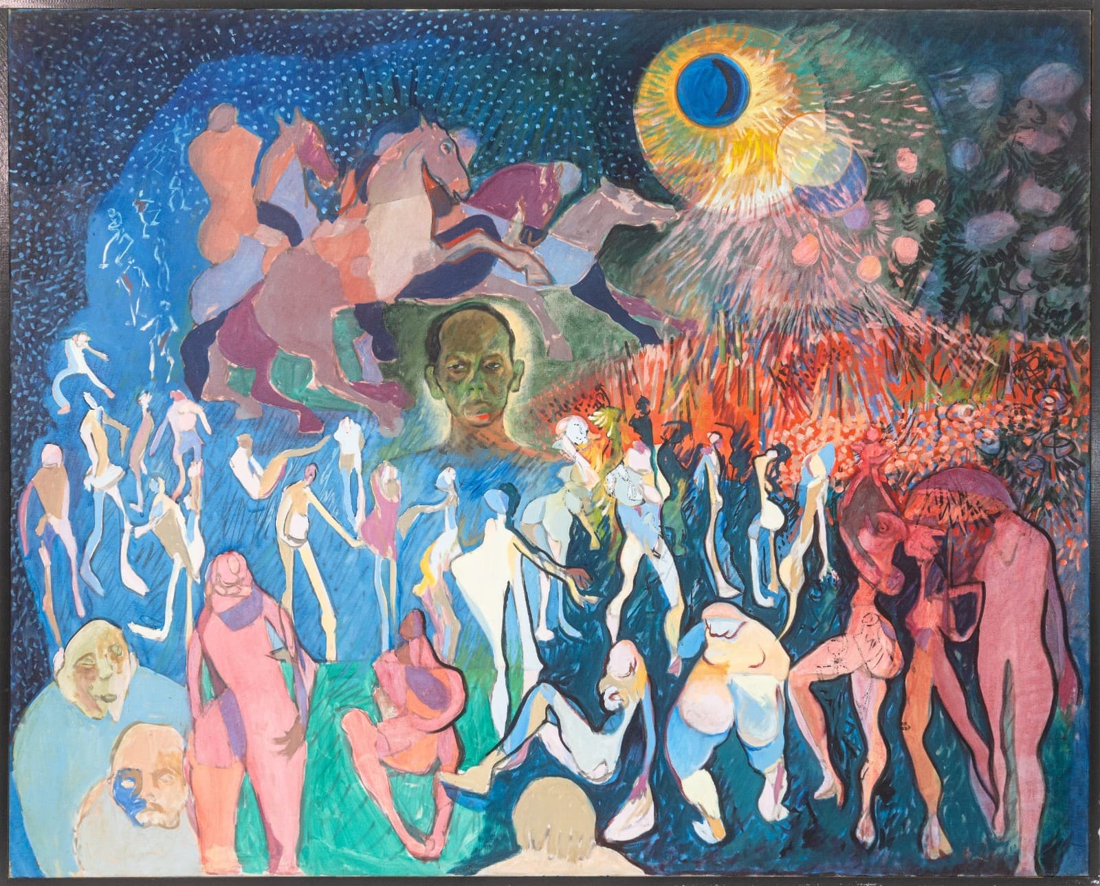 Francis Littna Apocalypse, 1968 Signed Oil on Canvas Modernist Religious
