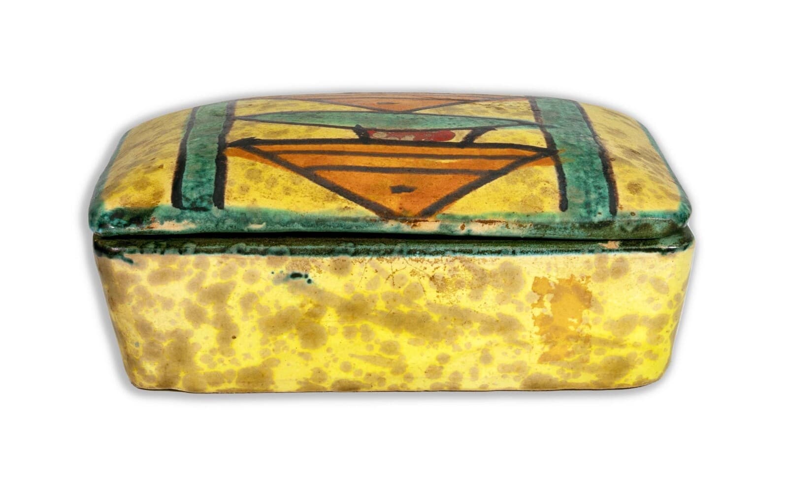 Bitossi Ceramic Trinket Box and Vase with Abstract Fish Pattern Made in Italy - Thumbnail 3