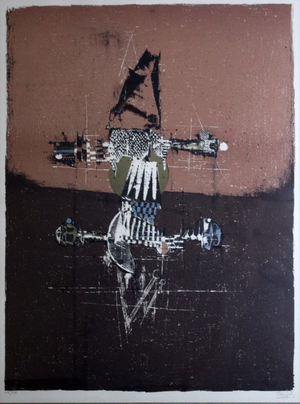 Johnny Friedlaender Haarlem 251/350 Signed Original Lithograph 1976 Framed - Thumbnail 2