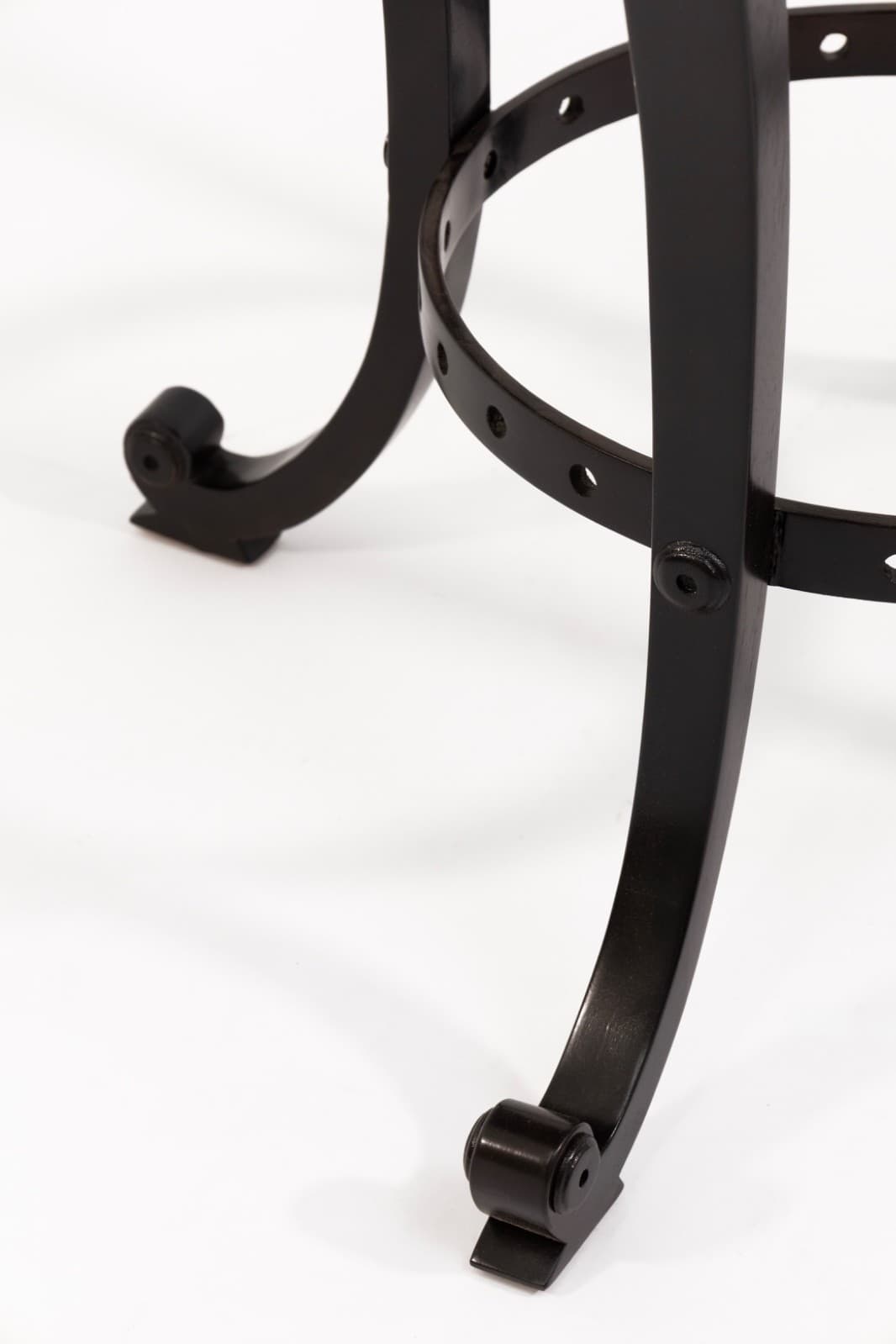 Shelburne Ebony Finished Round Solid Mahogany Accent Table with Curved Base - Thumbnail 6
