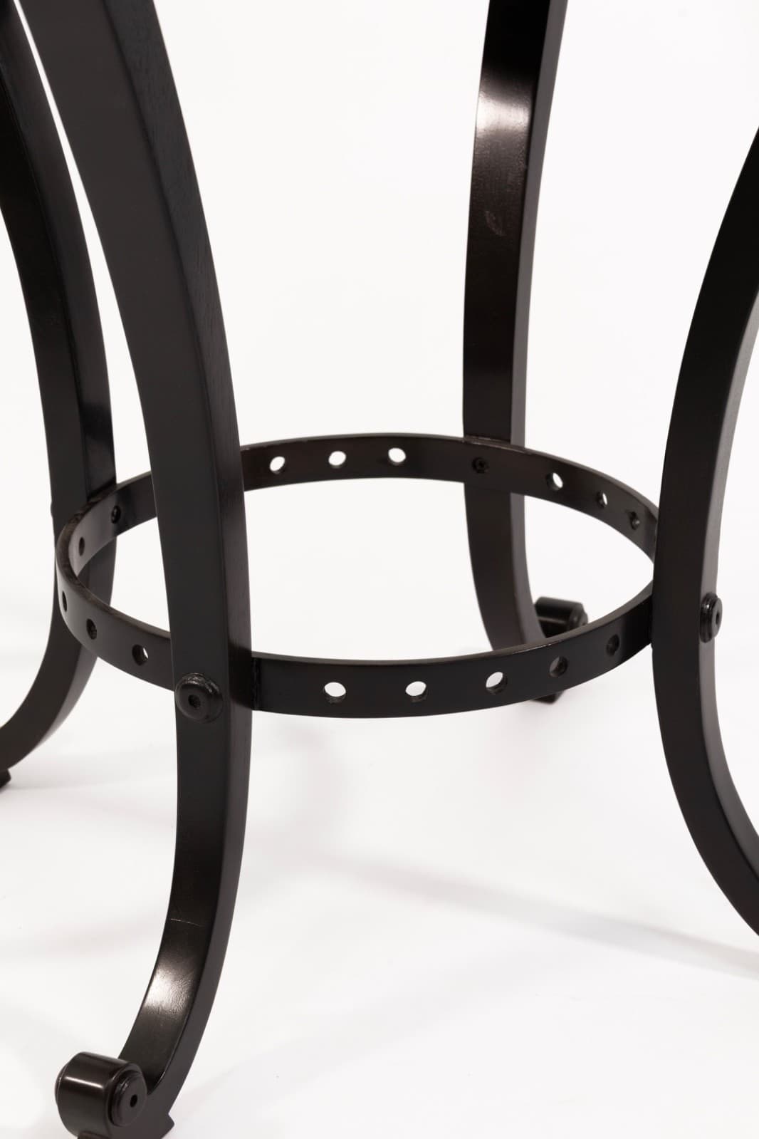 Shelburne Ebony Finished Round Solid Mahogany Accent Table with Curved Base - Thumbnail 5