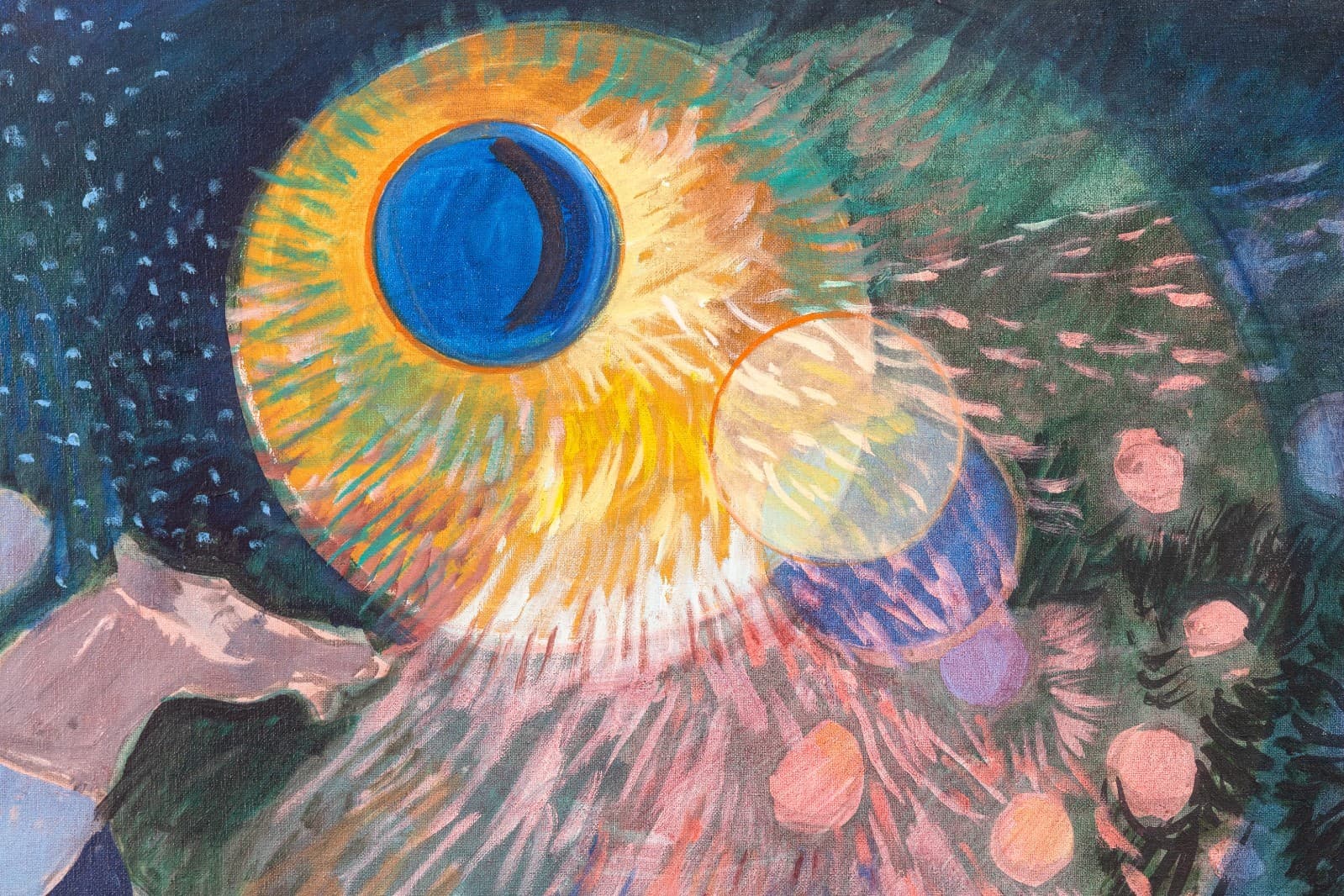 Francis Littna Apocalypse, 1968 Signed Oil on Canvas Modernist Religious - Thumbnail 3