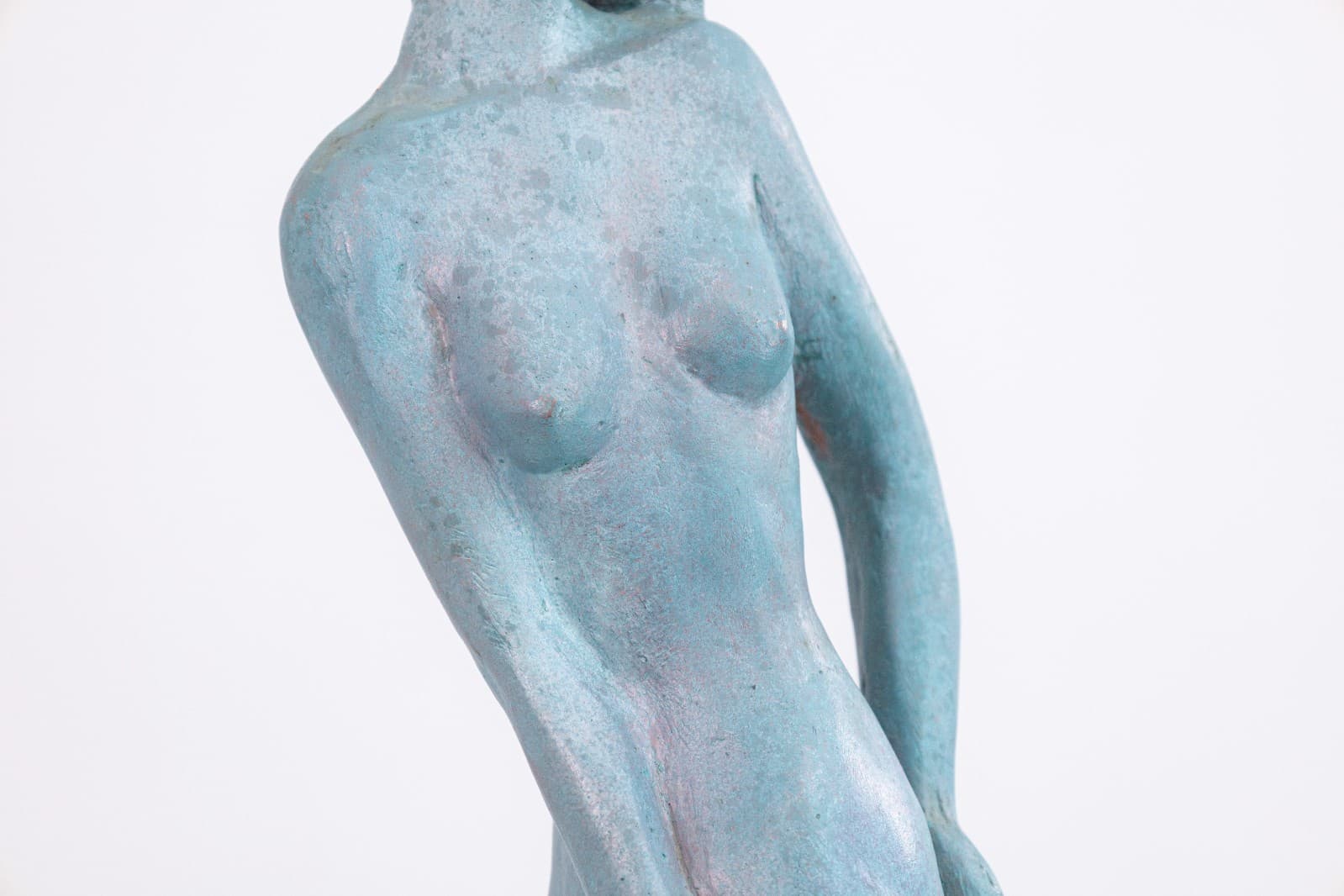 Joyce Gottlieb - Untitled (Standing Turquoise Nude), 1990 Resin Table Sculpture - Thumbnail 3